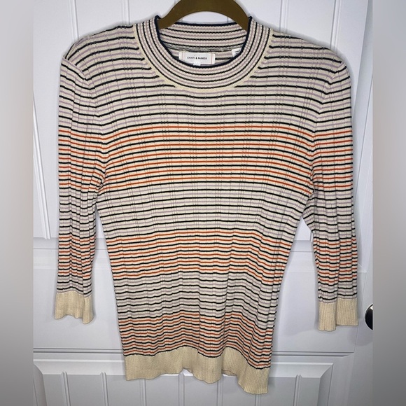 Chinti & Parker Multicolored Fine Lines Silk-Cotton Sweater - Picture 2 of 10